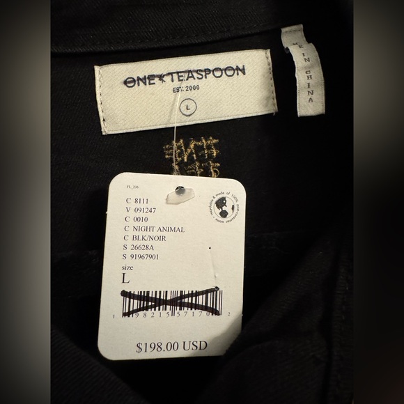 Free People x OneTeaspoon Night Animal Longline Denim Shirt NWT Size L - Picture 6 of 11